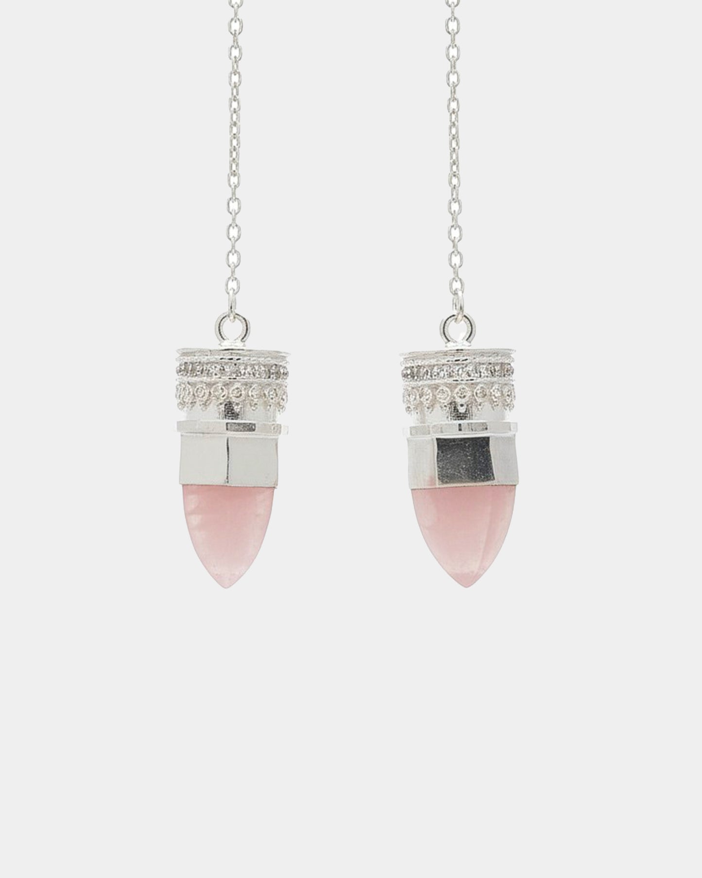 BY RAHINA - Sterling Silver Resistance Rose Quartz Earrings