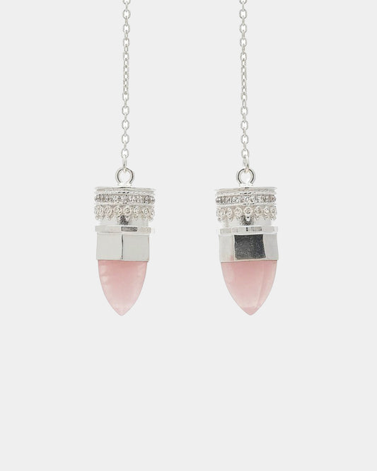 BY RAHINA - Sterling Silver Resistance Rose Quartz Earrings