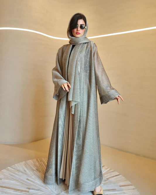 Sheer Grey Abaya by Flounge