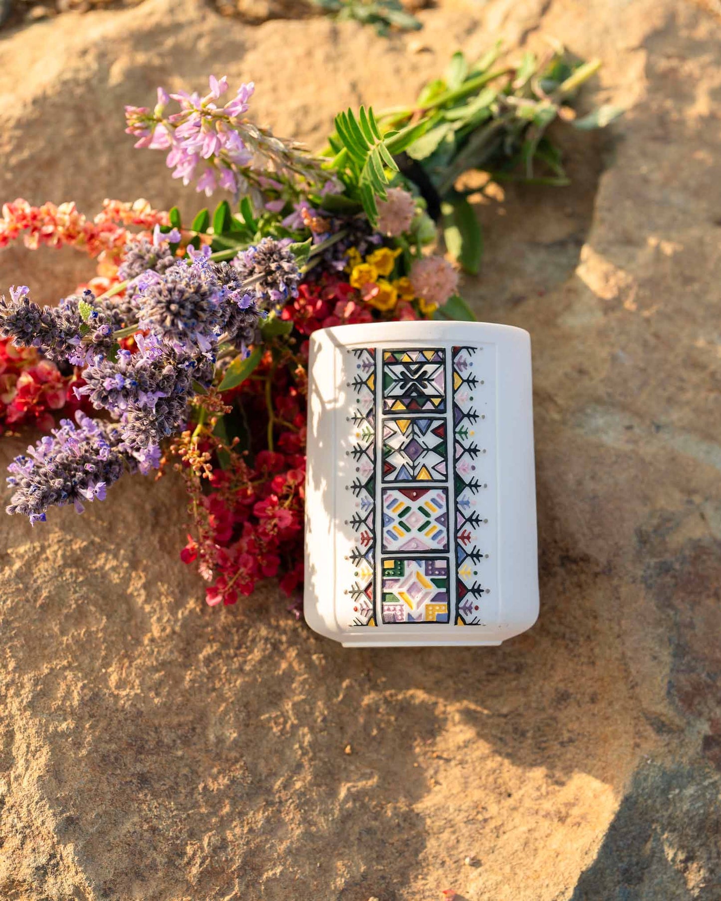 HERFAH - Asir Wildflowers Hand-carved & Hand-painted Porcelain Art Piece