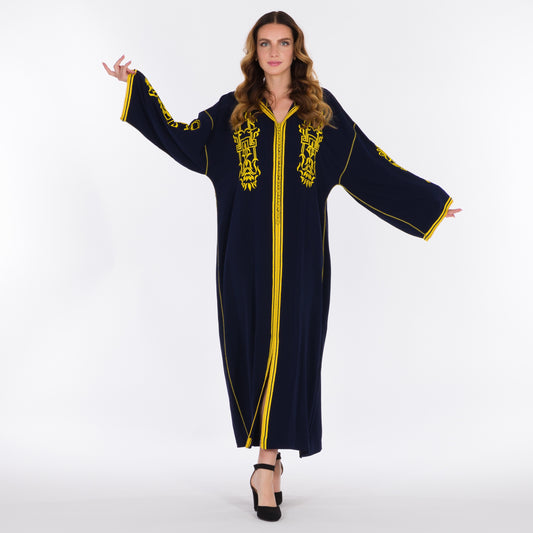 YARAKECH - Embroidered Hooded Moroccan Kaftan