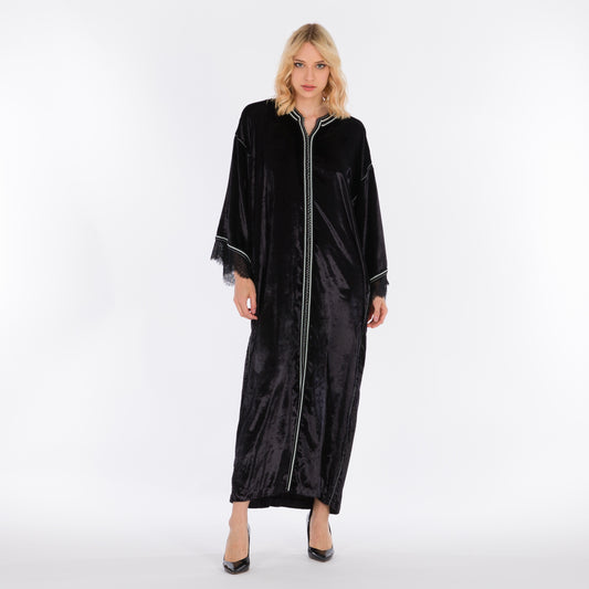 YARAKECH - Embroidered Black Moroccan Kaftan