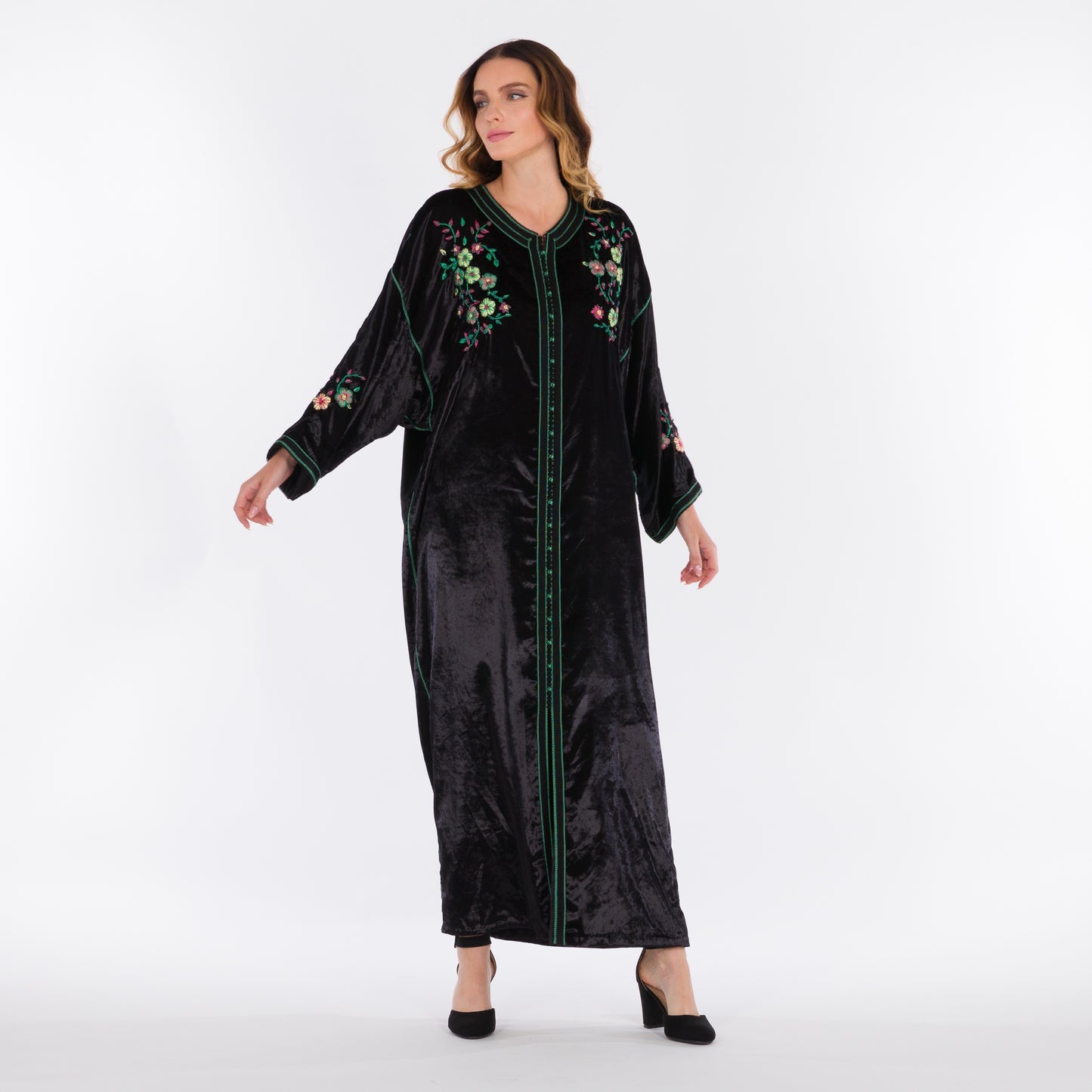 YARAKECH - Embroidered Black Moroccan Kaftan