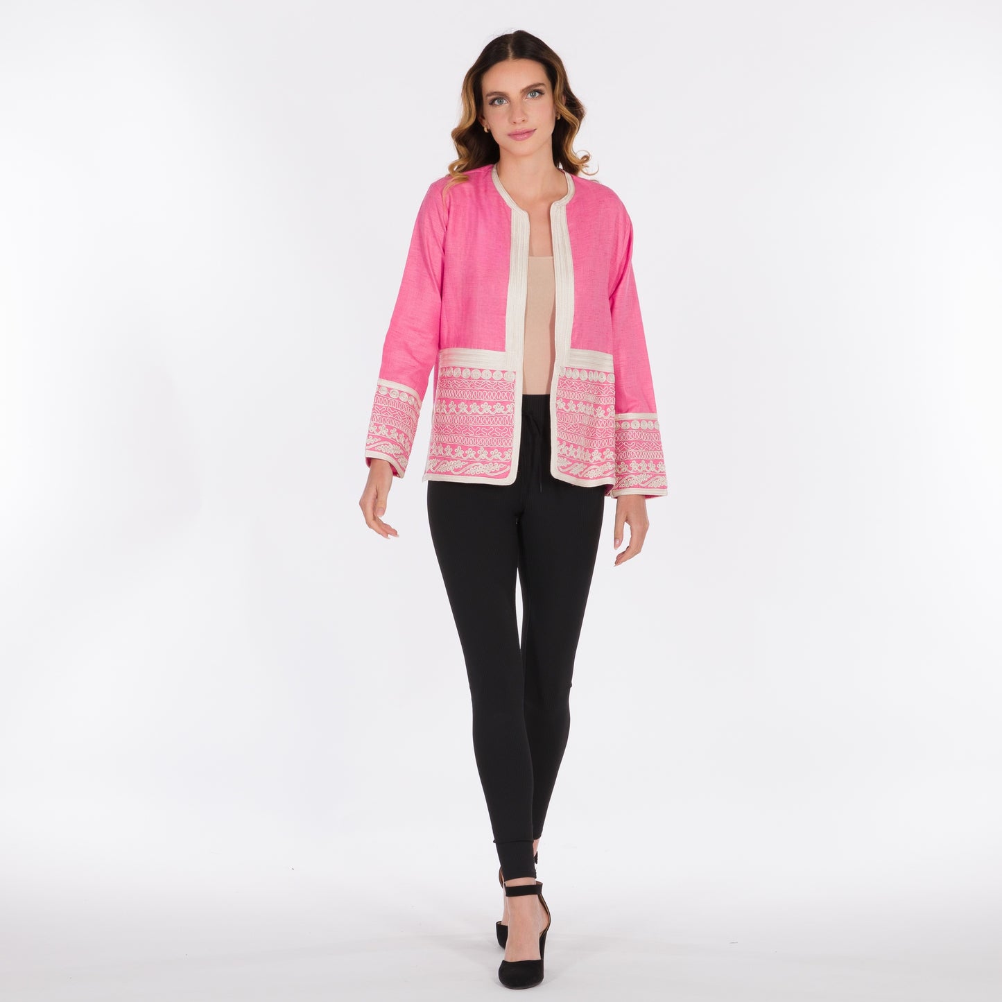 YARAKECH - Pink Moroccan Jacket with Sfifa Embroidery