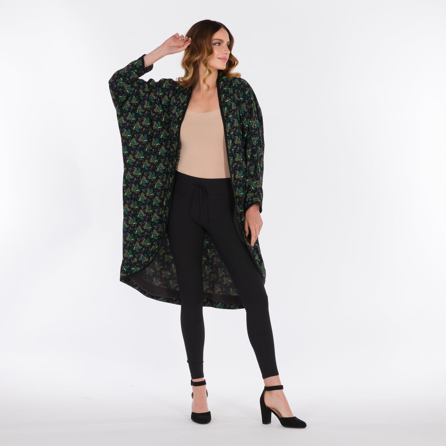 DALSH DESIGNS - Shalki-Print Kimono with Batwing Sleeves