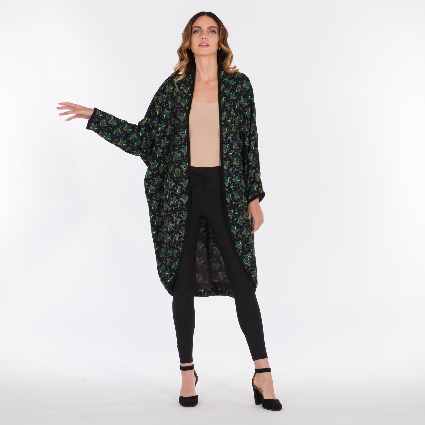 DALSH DESIGNS - Shalki-Print Kimono with Batwing Sleeves