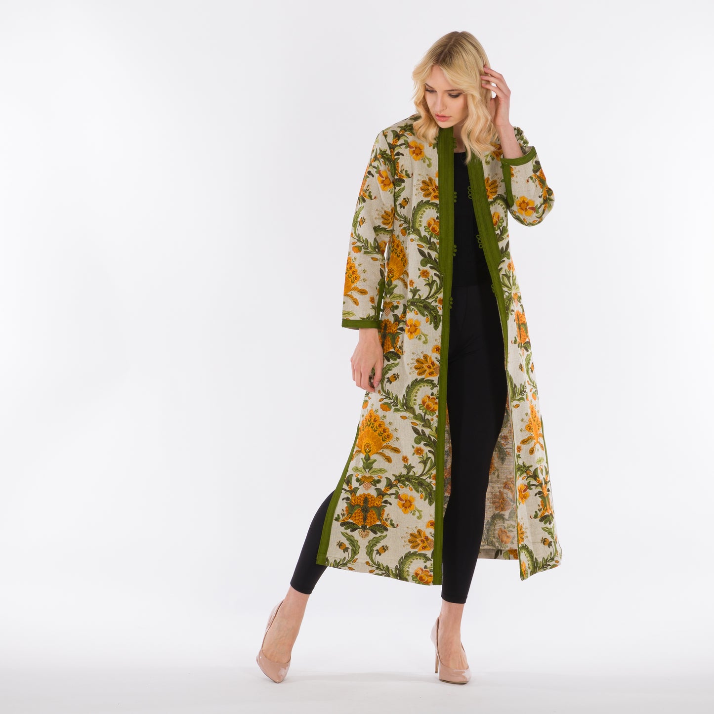 YARAKECH - Floral Maxi Jacket with Sfifa Embroidery