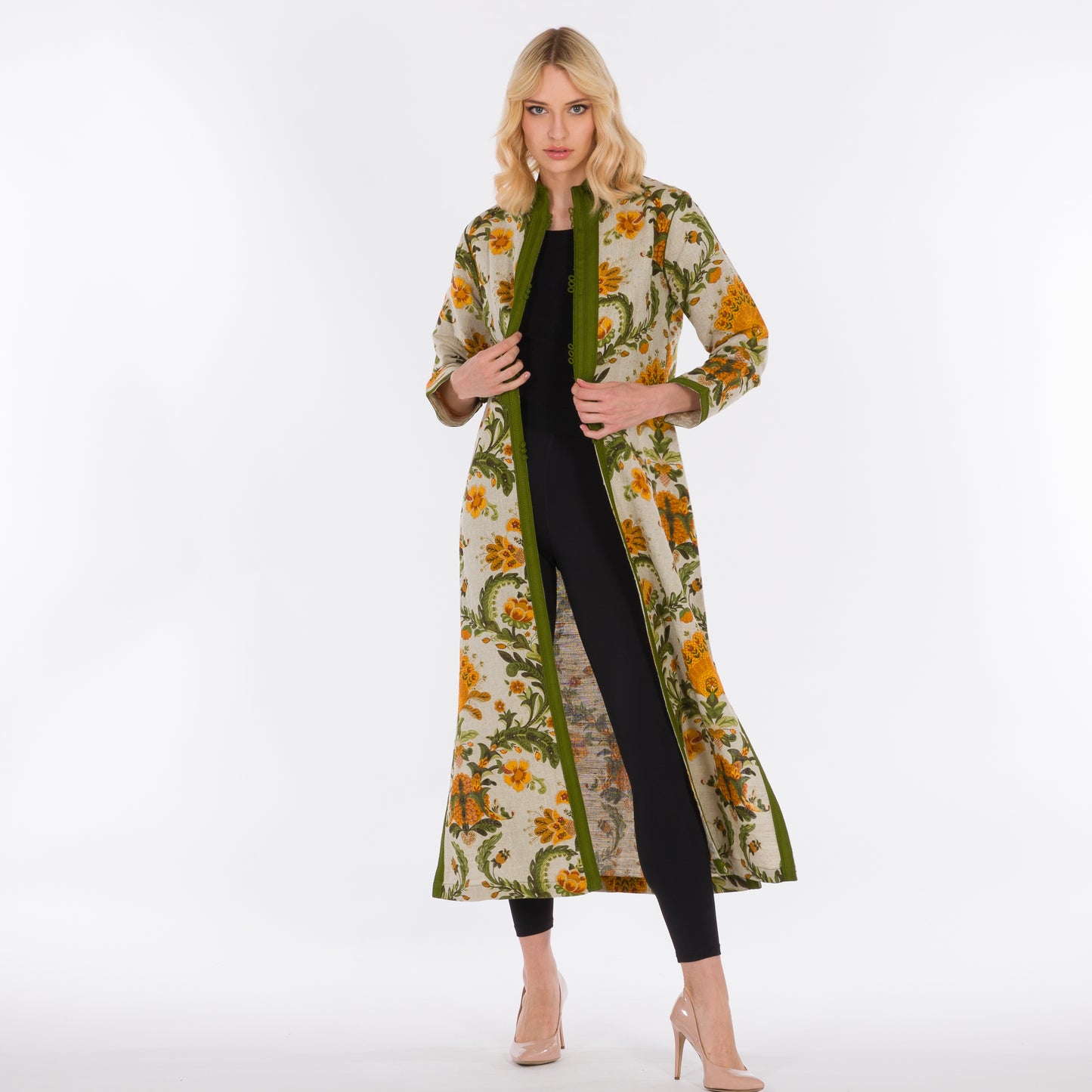 YARAKECH - Floral Maxi Jacket with Sfifa Embroidery