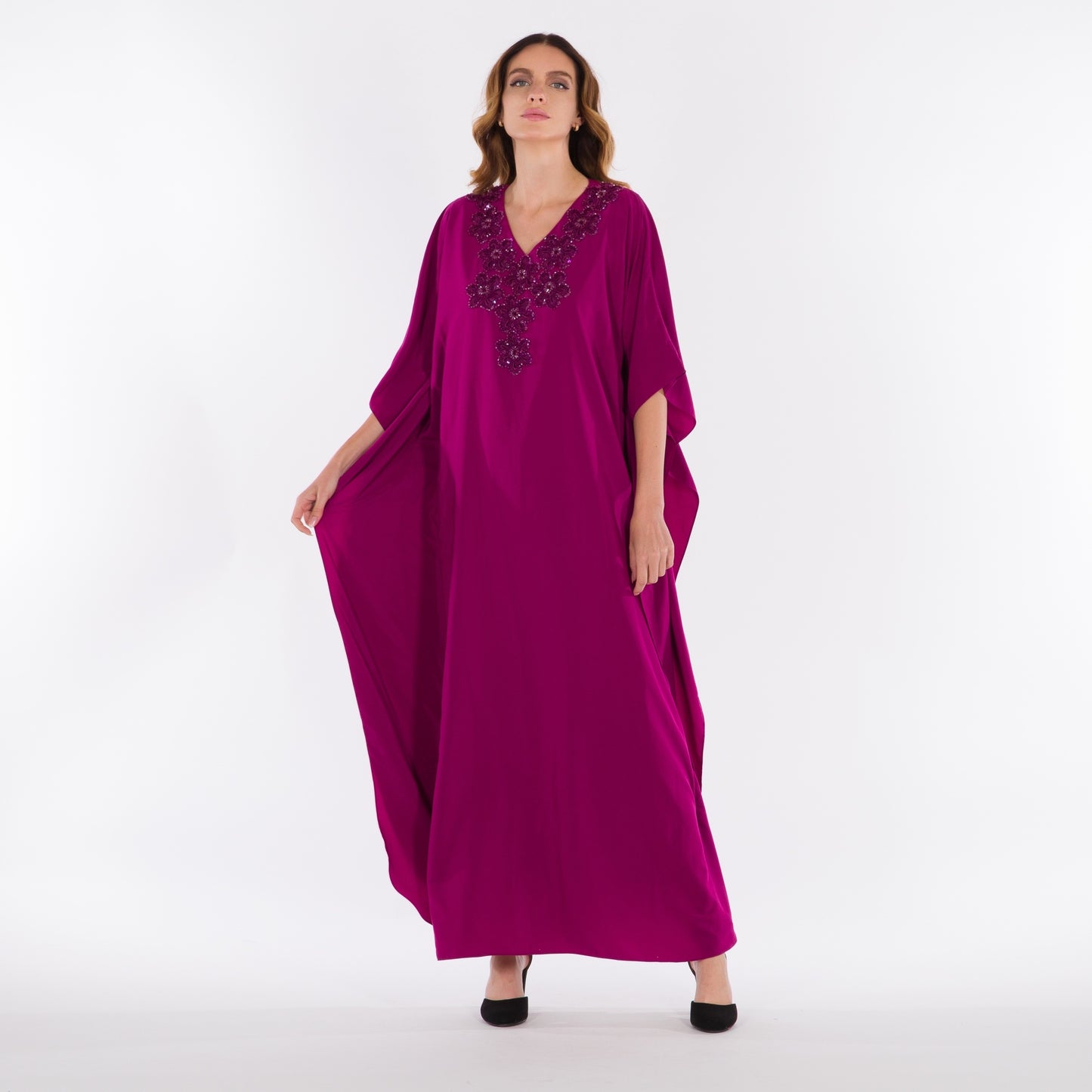 NOBLESSE - Batwing Kaftan with Handmade Crochet