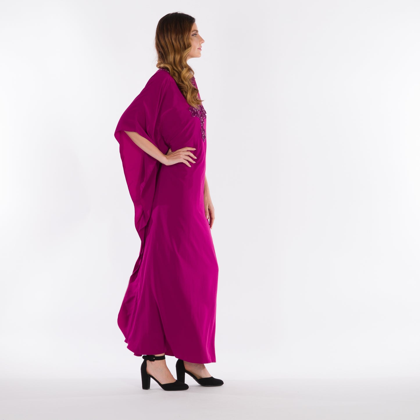 NOBLESSE - Batwing Kaftan with Handmade Crochet