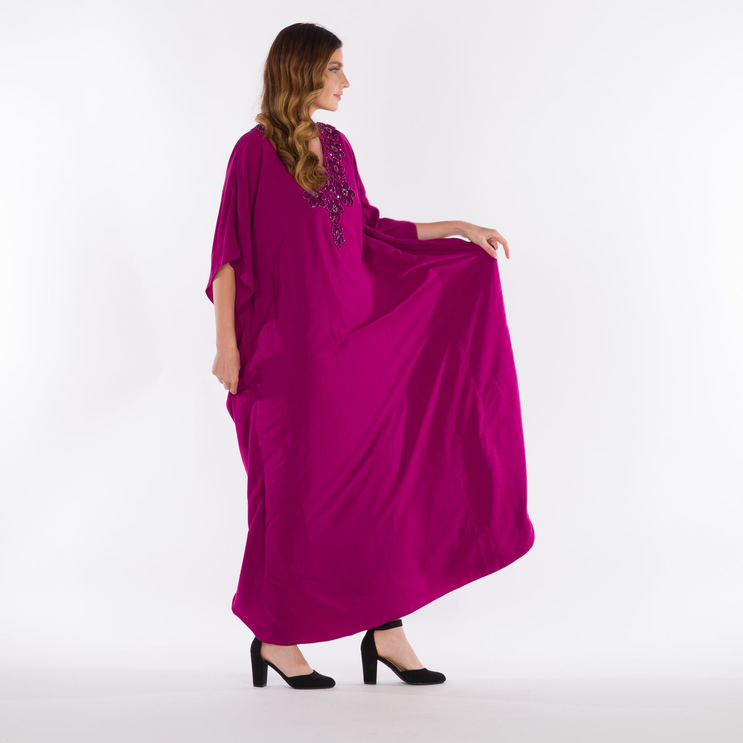 NOBLESSE - Batwing Kaftan with Handmade Crochet