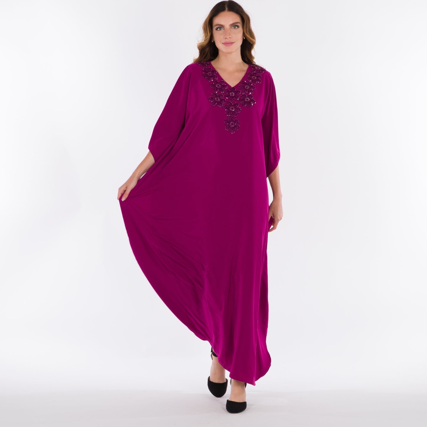 NOBLESSE - Batwing Kaftan with Handmade Crochet