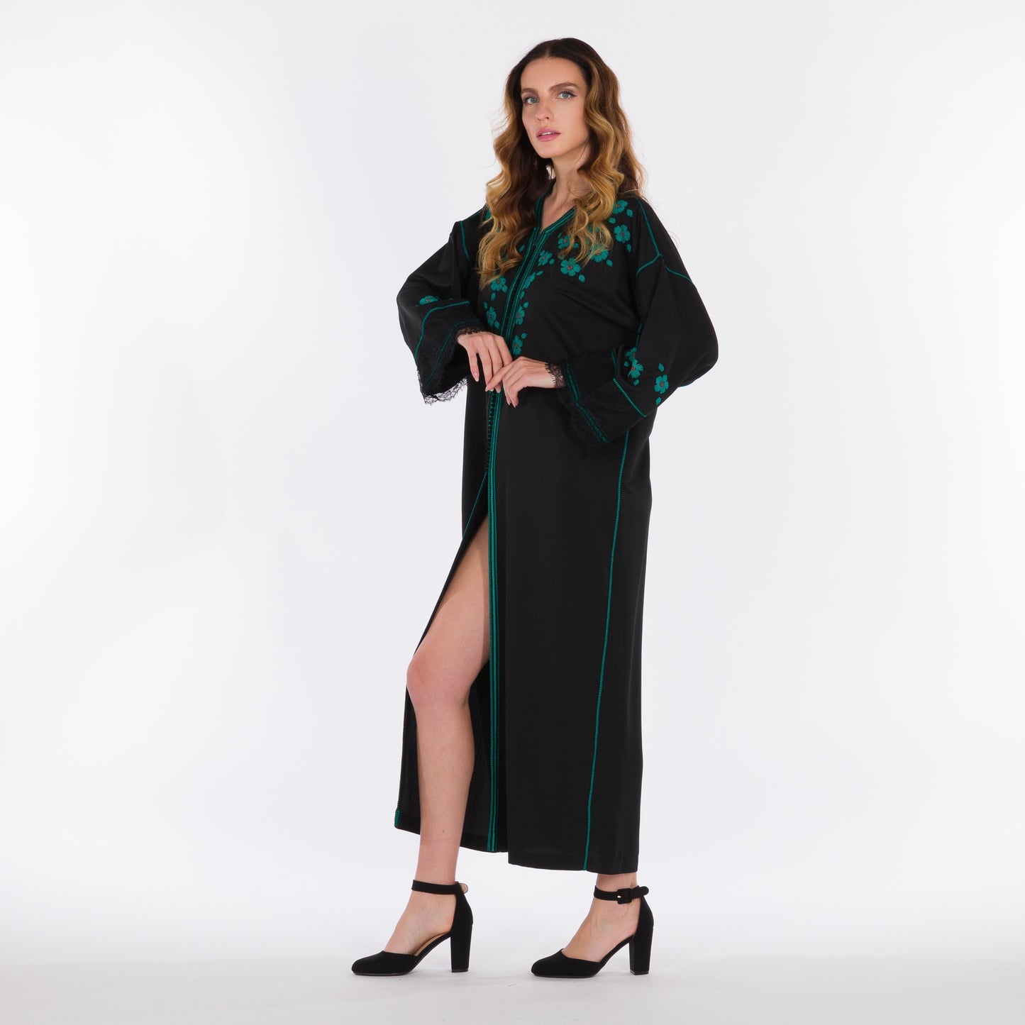 YARAKECH - Embroidered Black Moroccan Kaftan