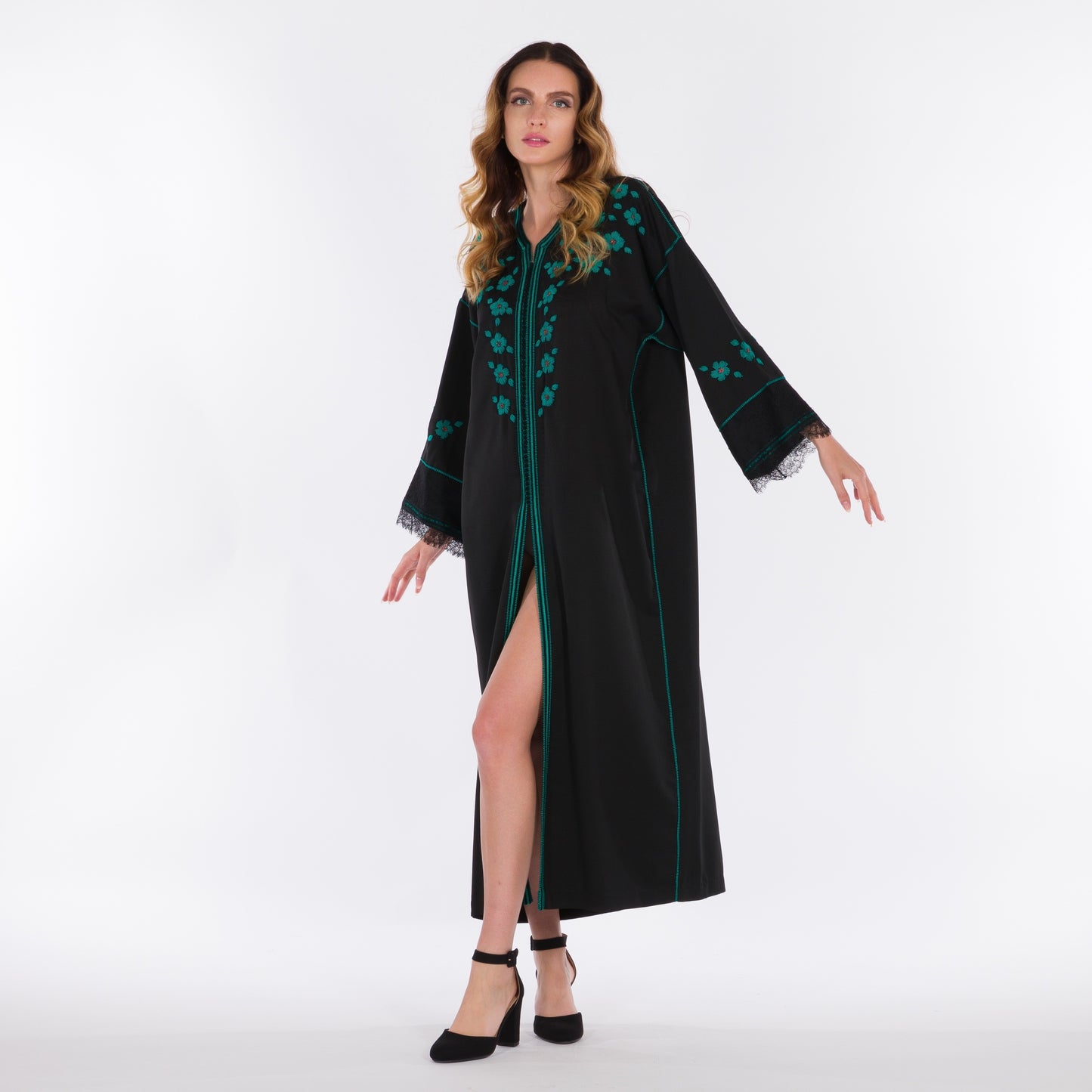 YARAKECH - Embroidered Black Moroccan Kaftan