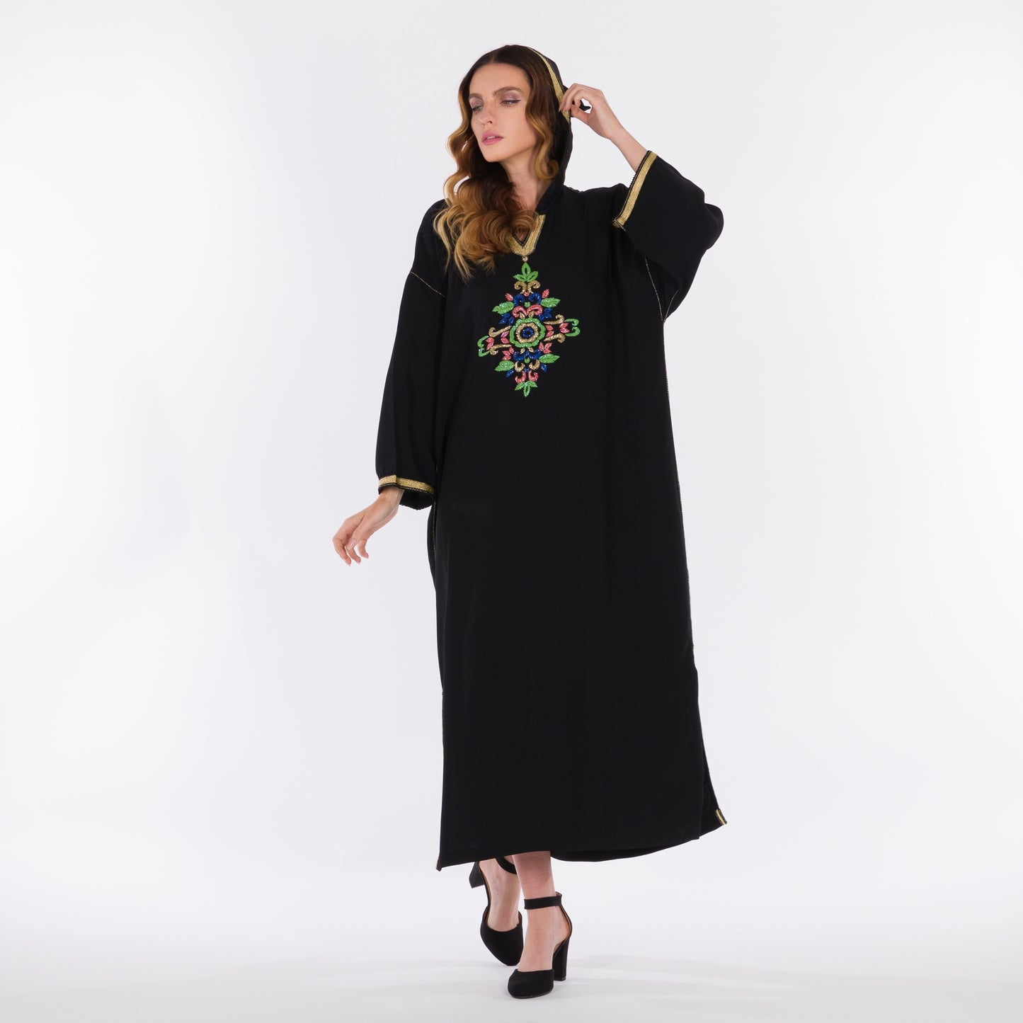YARAKECH - Embroidered Moroccan Hooded Kaftan