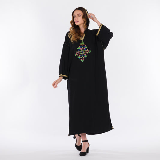 YARAKECH - Embroidered Moroccan Hooded Kaftan