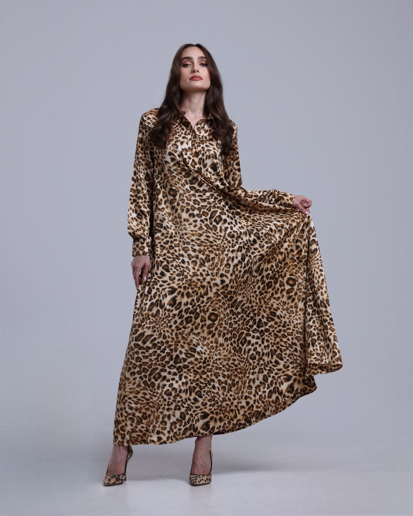 LA REINE - Printed Maxi Shirt Dress