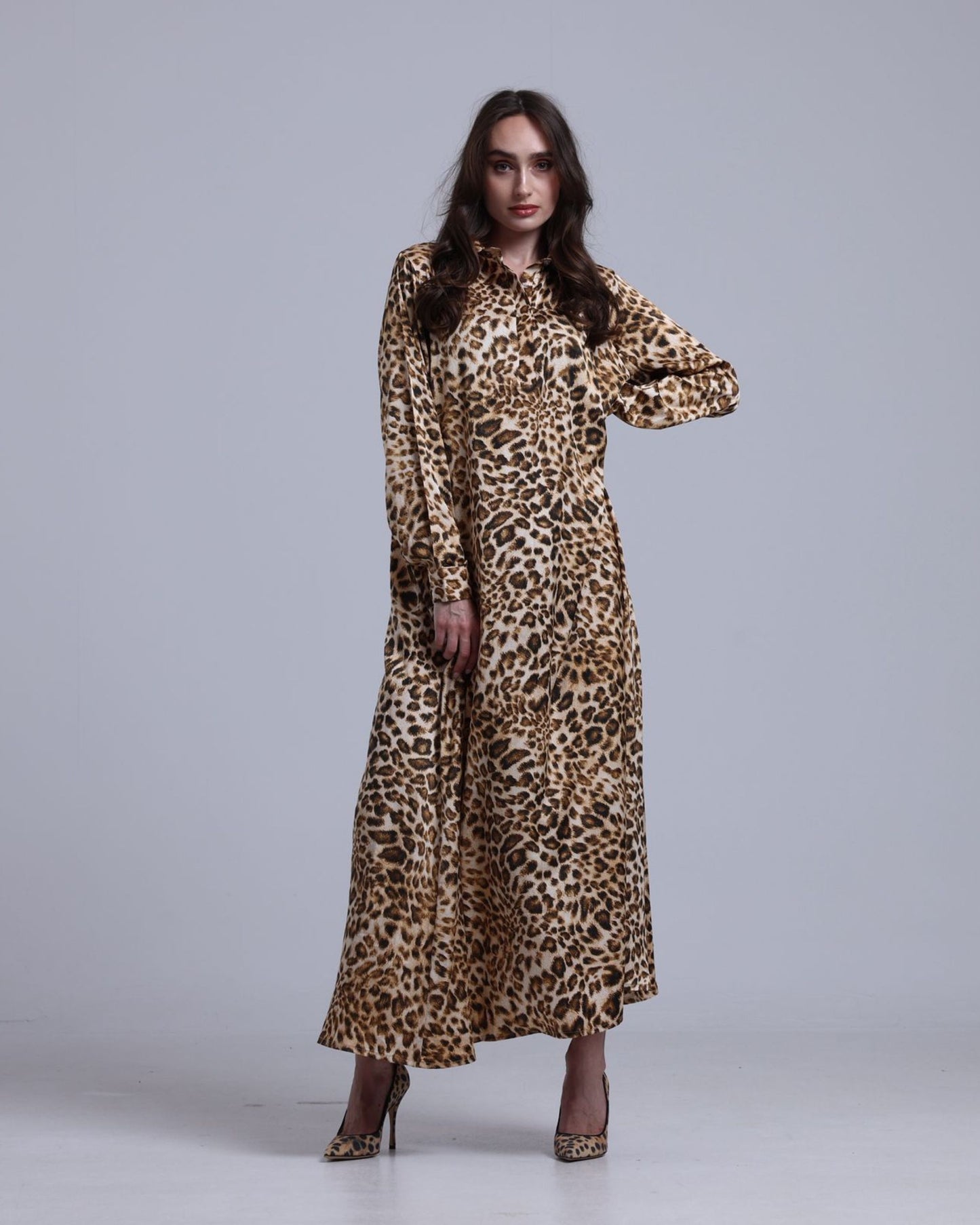 LA REINE - Printed Maxi Shirt Dress