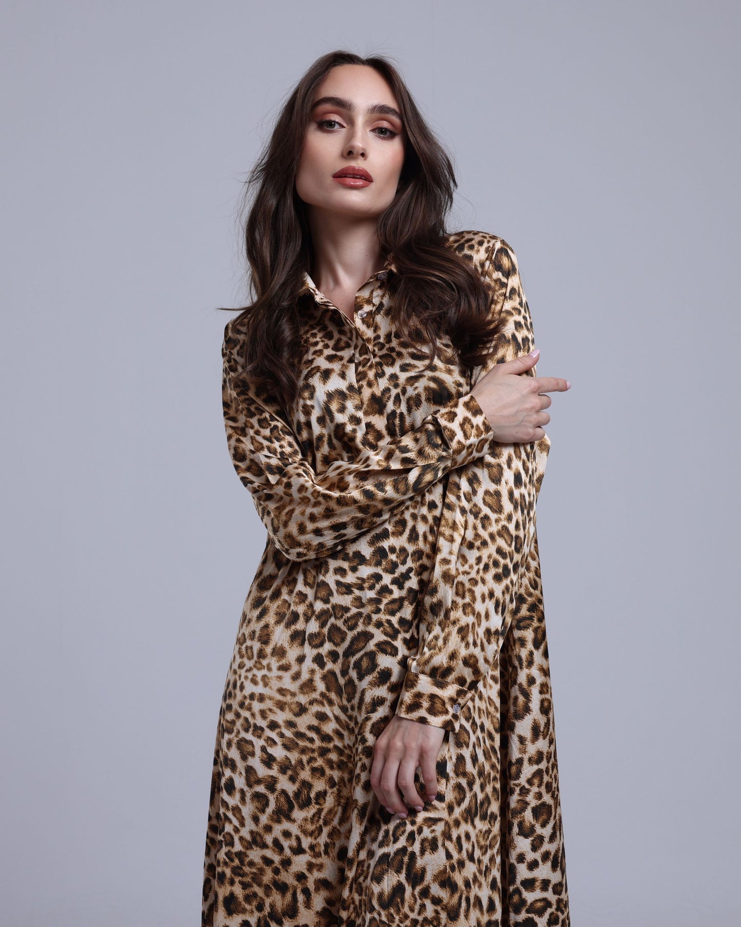 LA REINE - Printed Maxi Shirt Dress