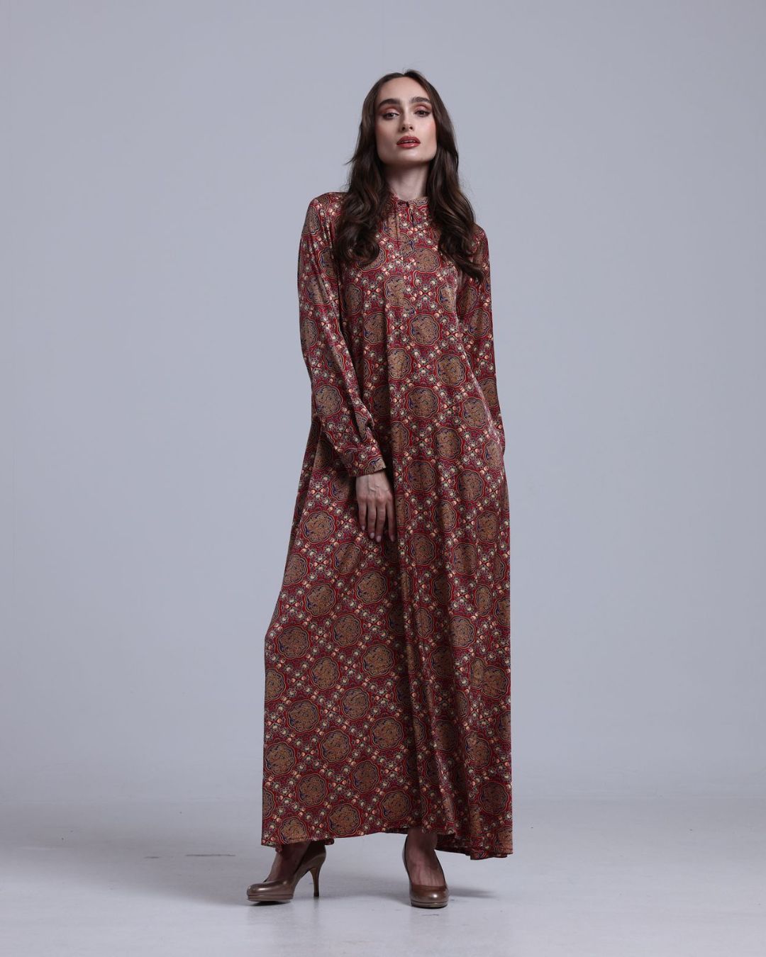 LA REINE - Printed Maxi Shirt Dress