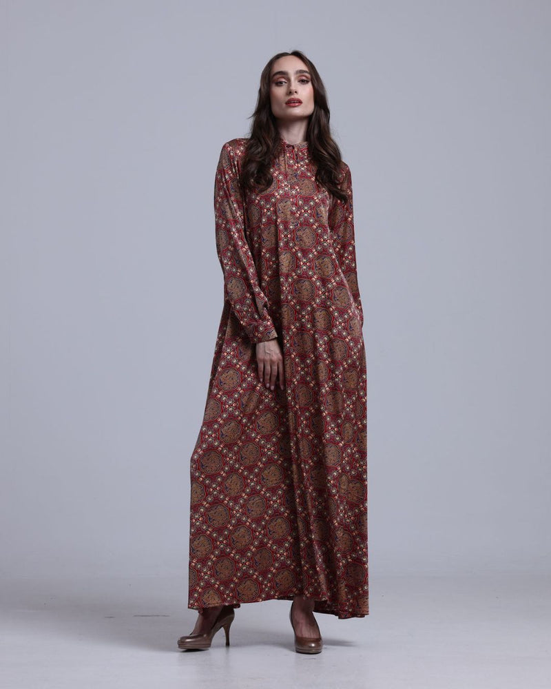 LA REINE - Printed Maxi Shirt Dress
