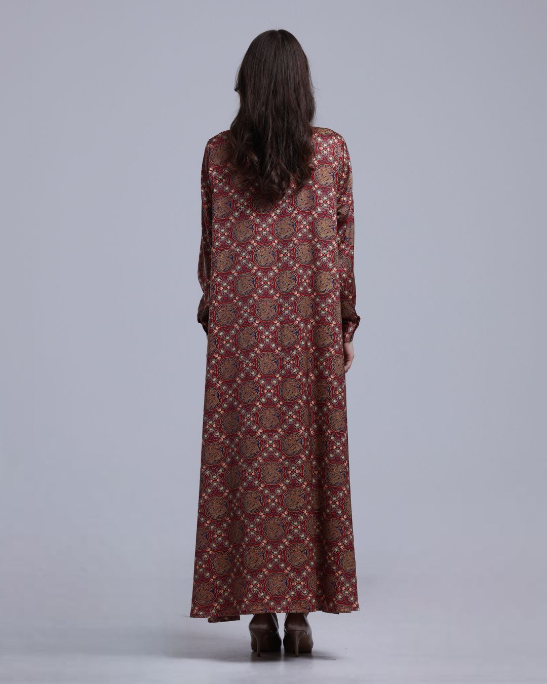 LA REINE - Printed Maxi Shirt Dress