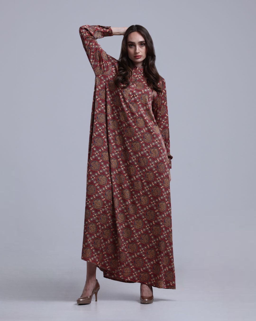 LA REINE - Printed Maxi Shirt Dress