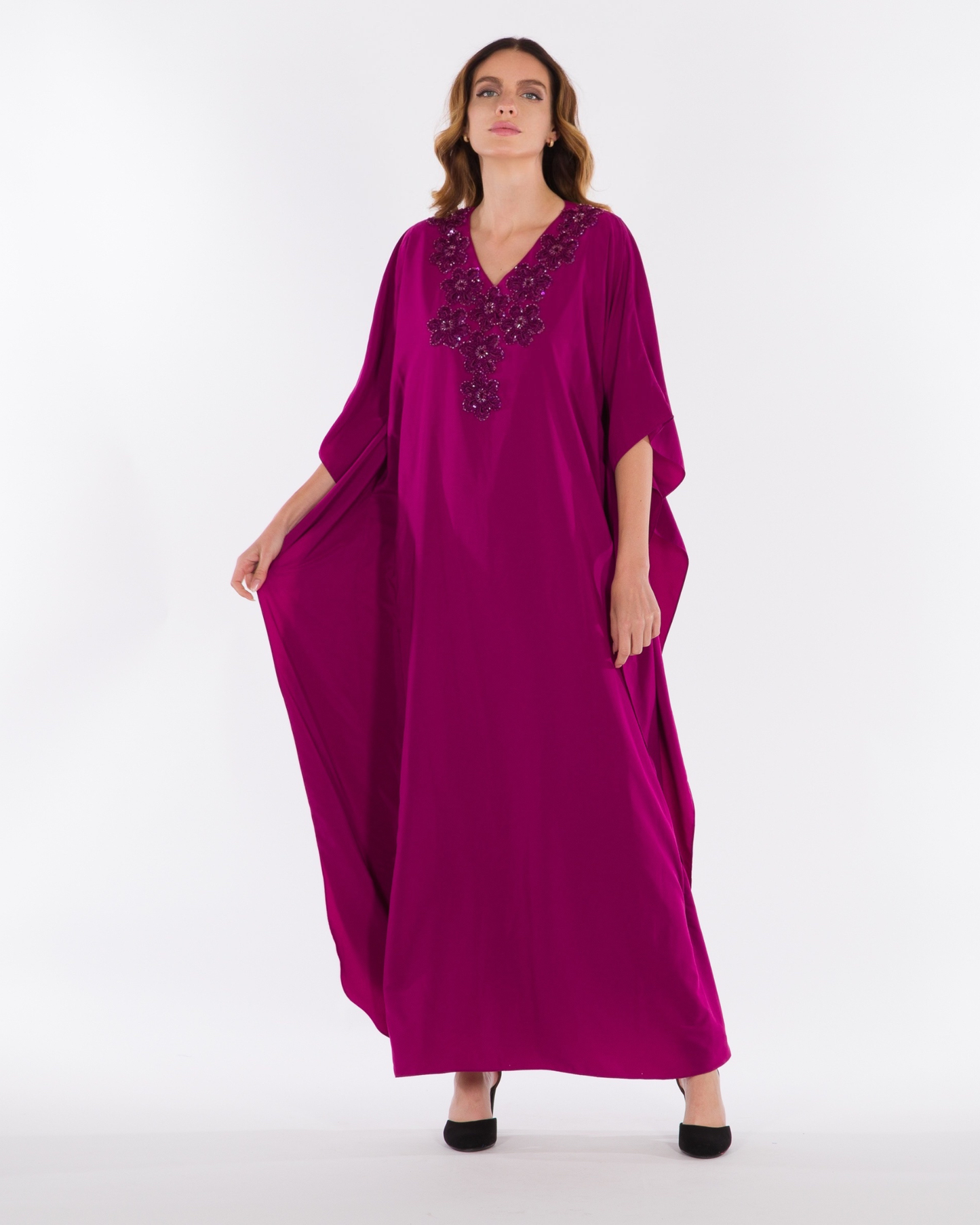 NOBLESSE - Batwing Kaftan with Handmade Crochet