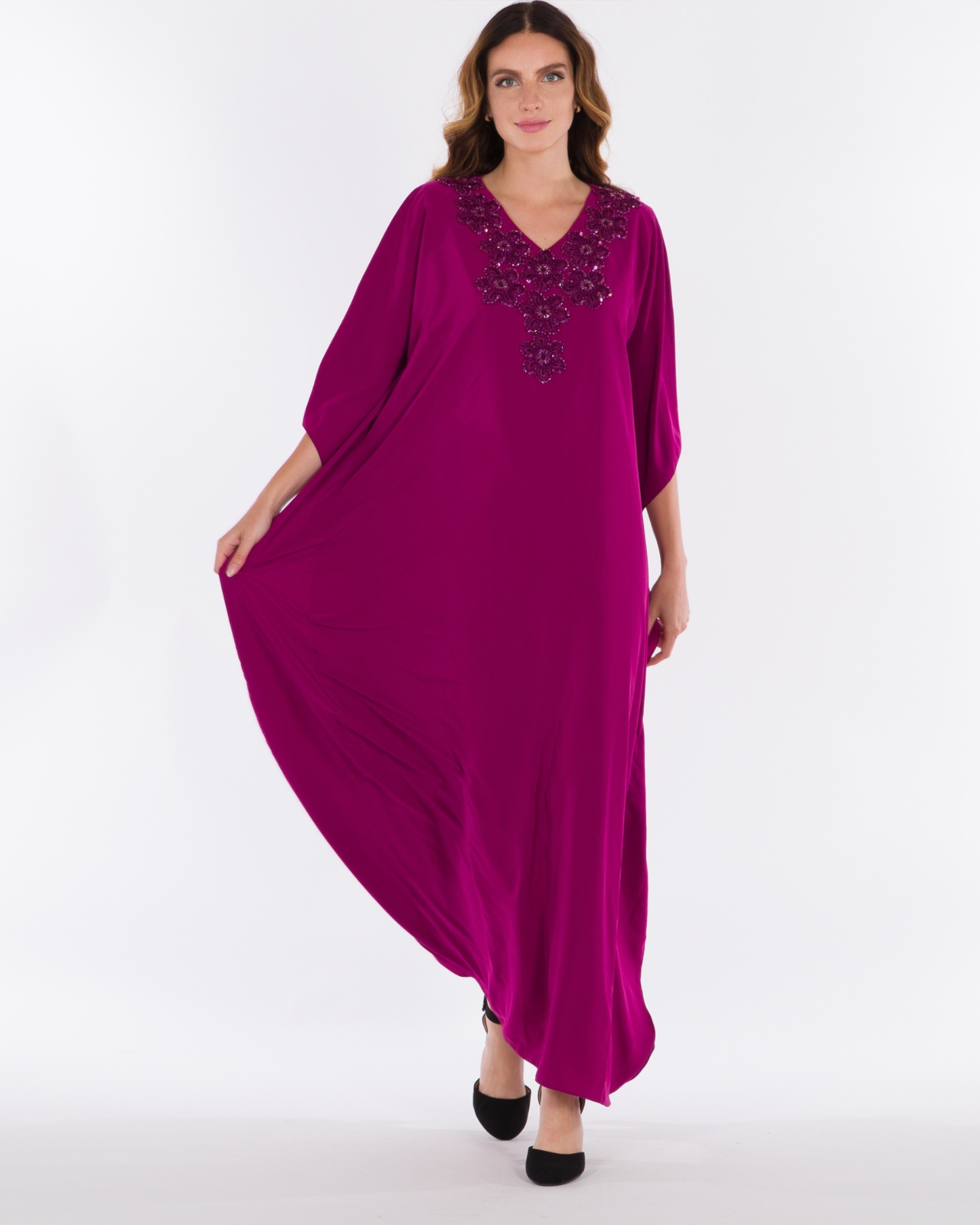 NOBLESSE - Batwing Kaftan with Handmade Crochet