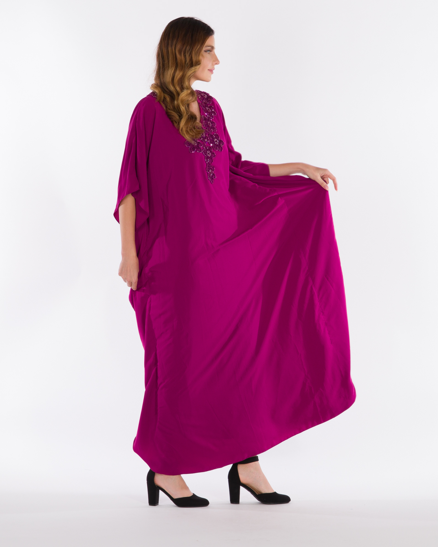 NOBLESSE - Batwing Kaftan with Handmade Crochet