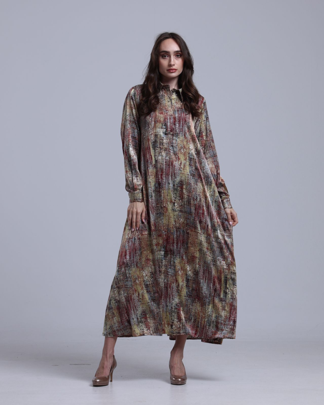 LA REINE - Printed Maxi Shirt Dress