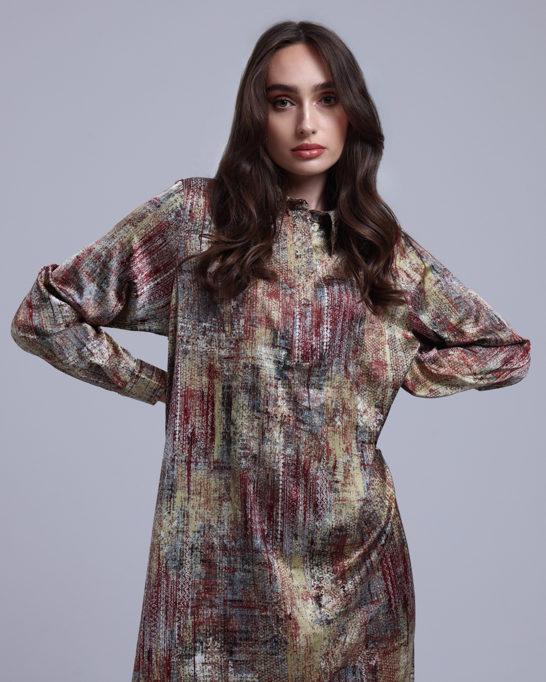 LA REINE - Printed Maxi Shirt Dress