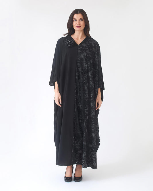 NOBLESSE - Batwing Kaftan with Floral Appliqué