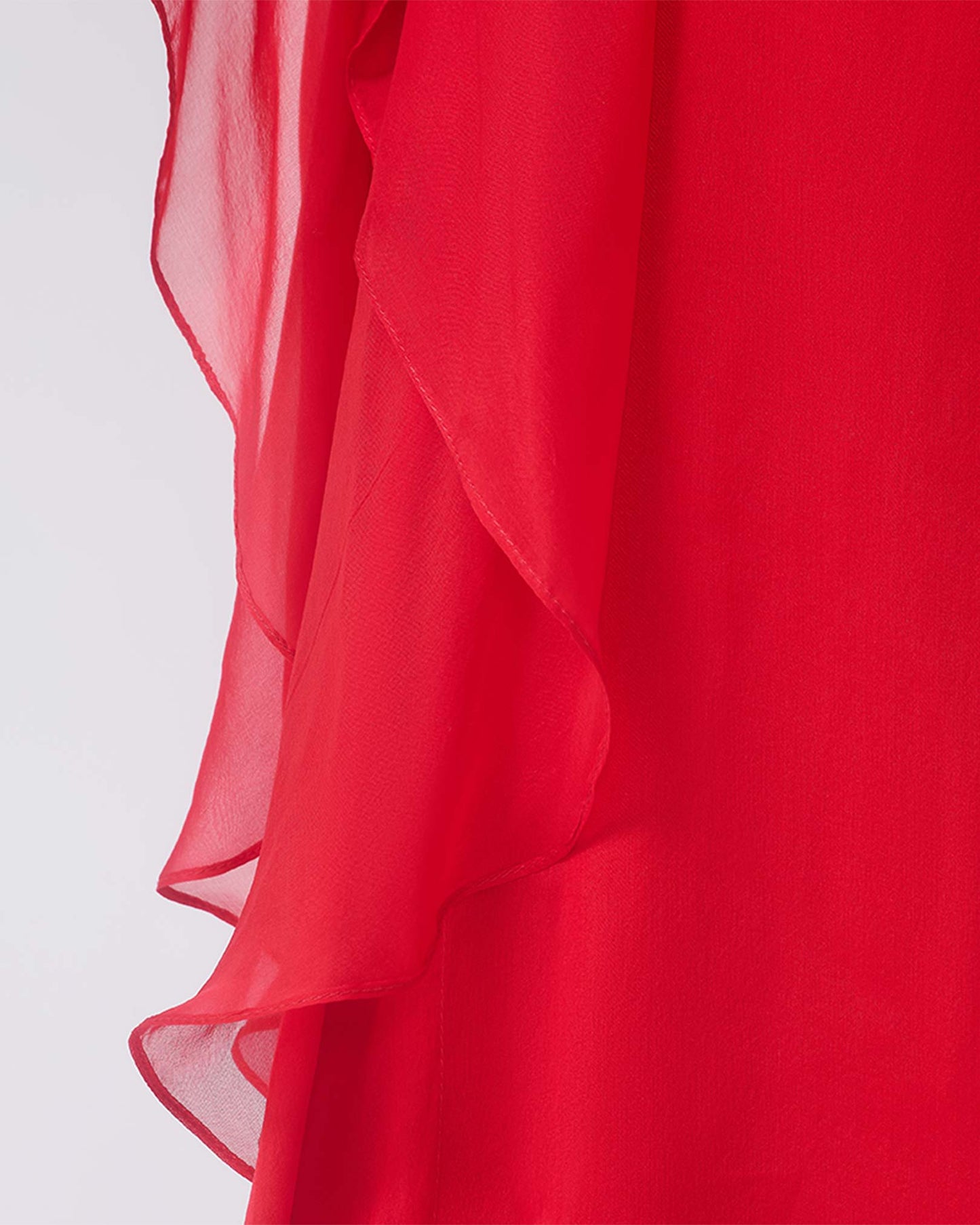 NOBLESSE - Silk Chiffon Batwing Kaftan with Handmade Crochet