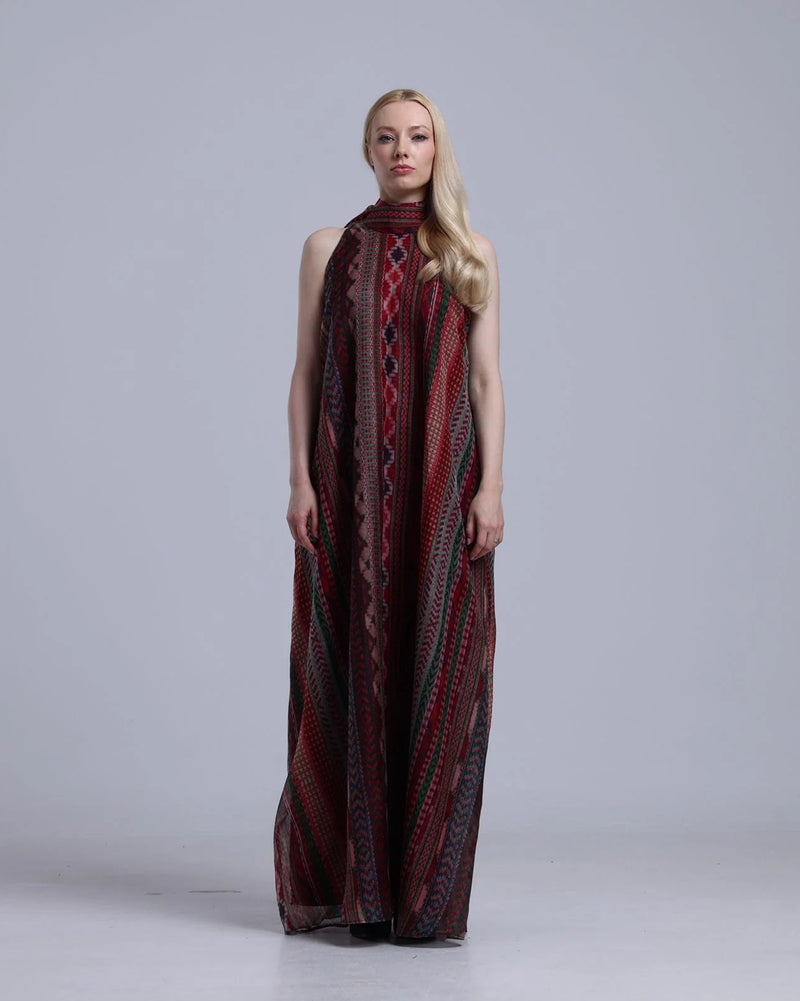 LA REINE - Organza Halter-Neck Maxi Dress