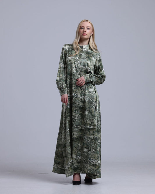 LA REINE - Printed Maxi Shirt Dress