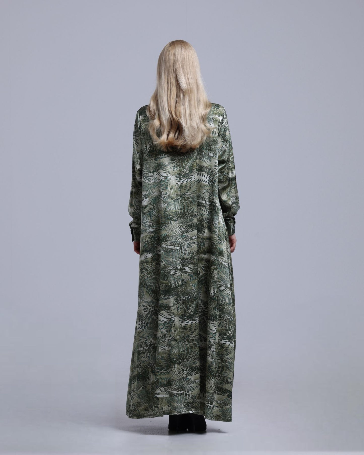 LA REINE - Printed Maxi Shirt Dress