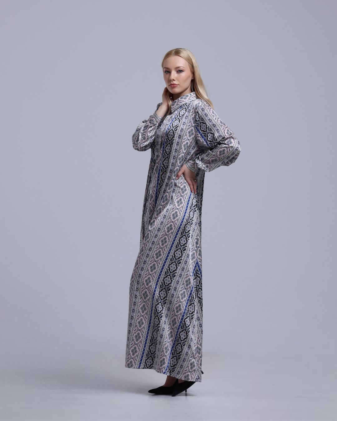 LA REINE - Printed Maxi Shirt Dress