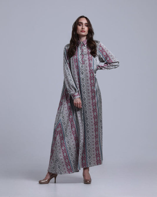 LA REINE - Printed Maxi Shirt Dress