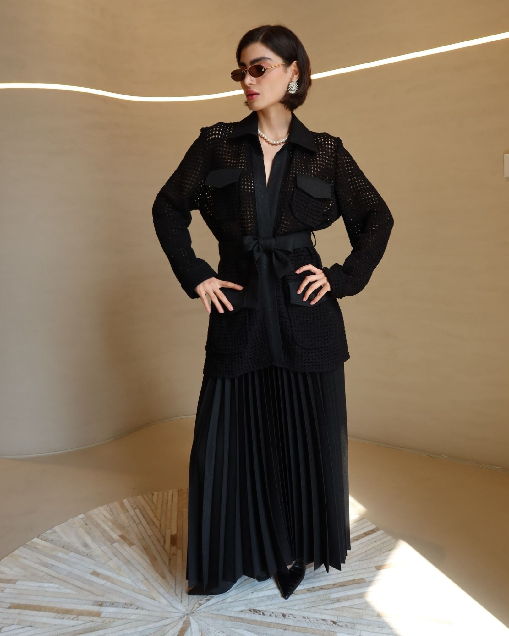 FLounge Black Sunny Pleated Pants