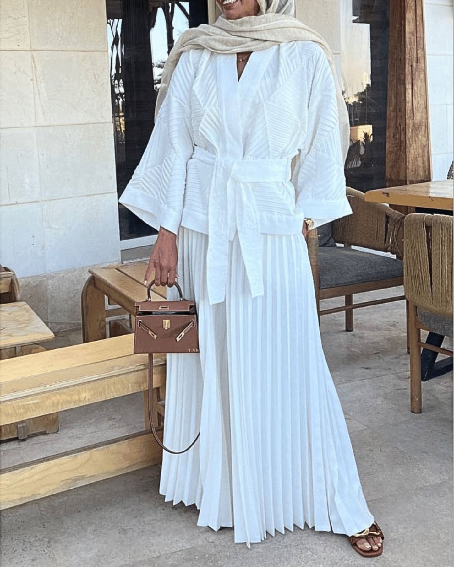 Sunny Pleated Trousers White