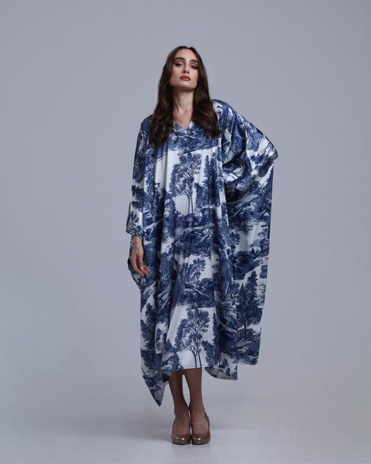 LA REINE - Toile-Print Batwing Kaftan