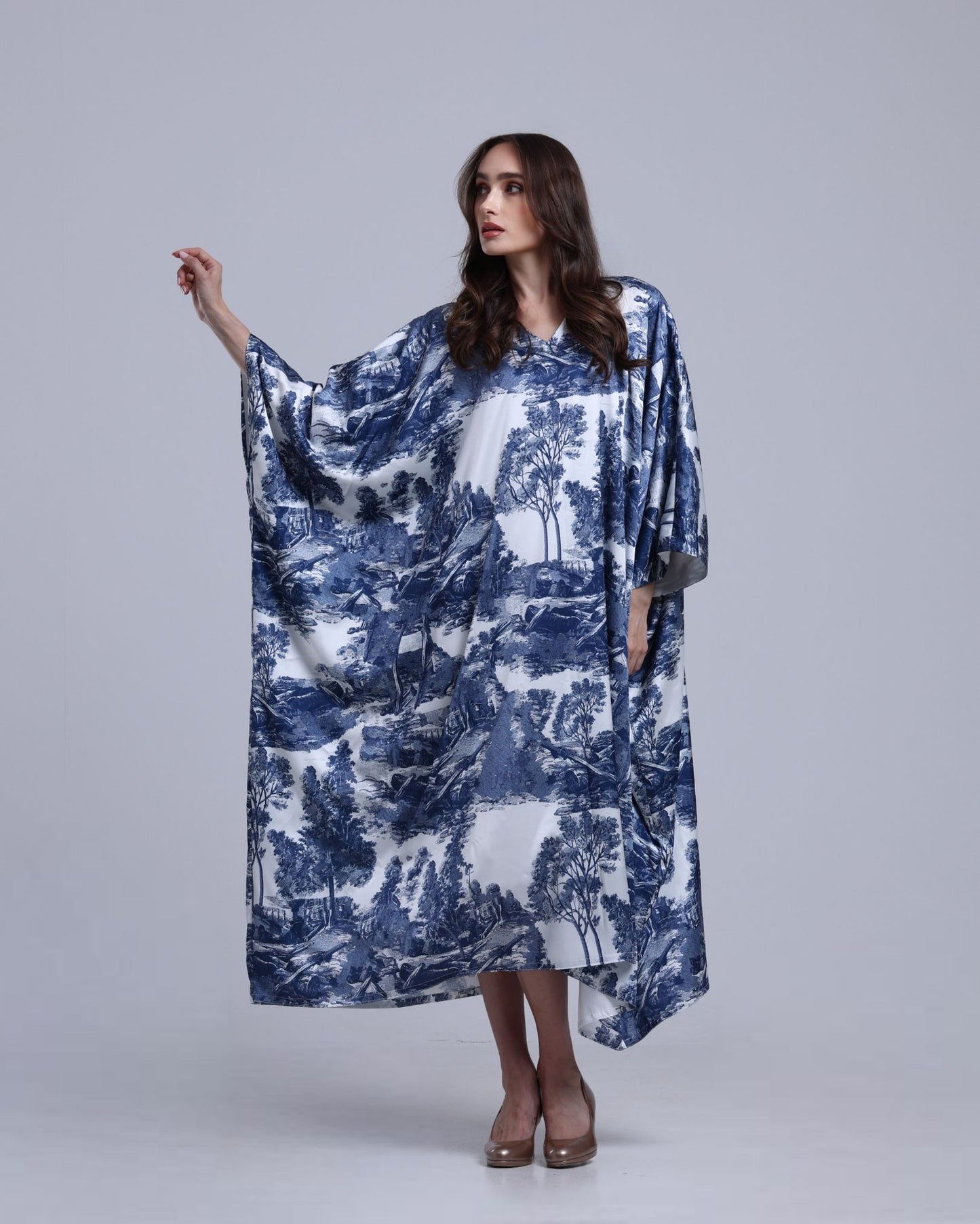 LA REINE - Toile-Print Batwing Kaftan