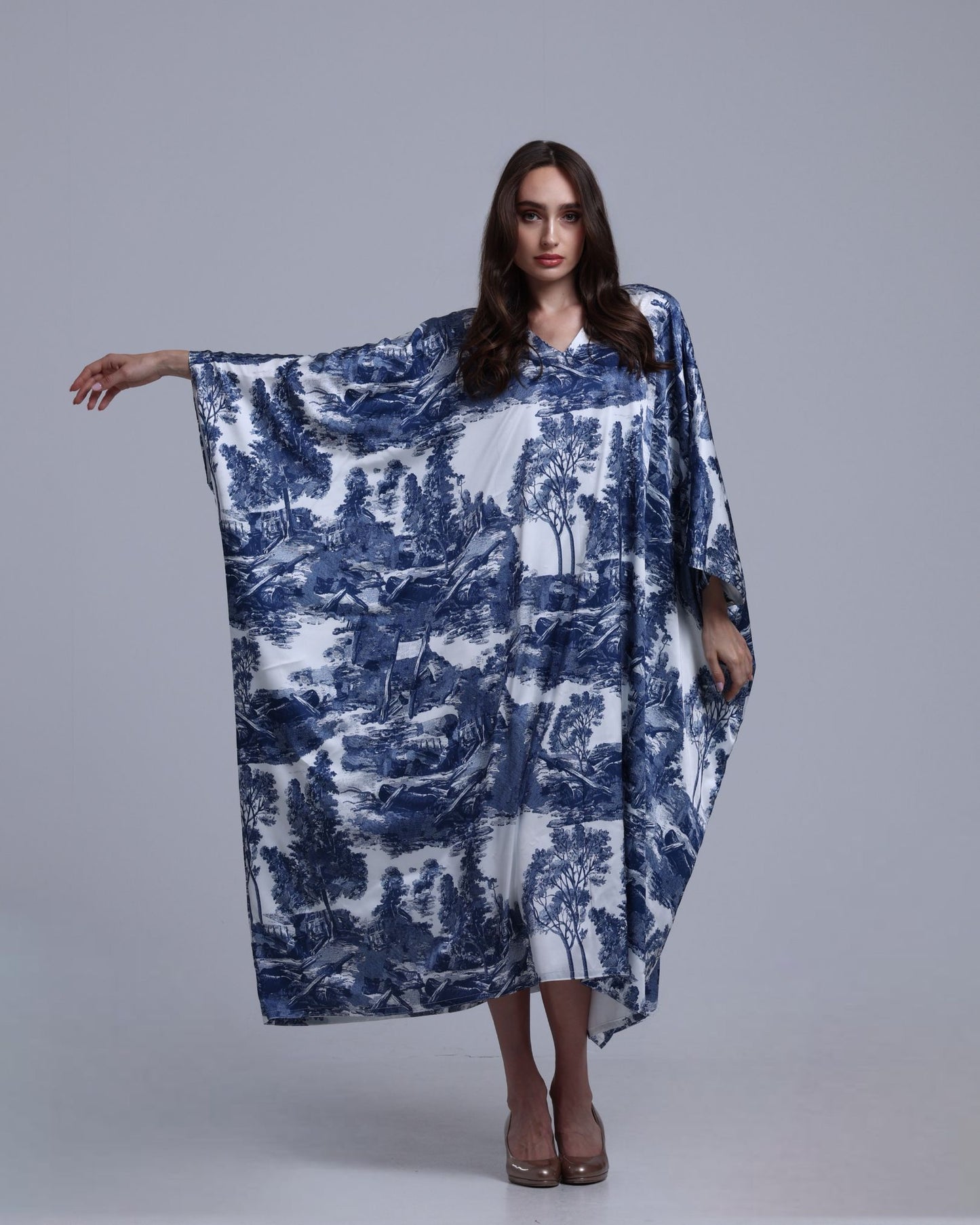 LA REINE - Toile-Print Batwing Kaftan