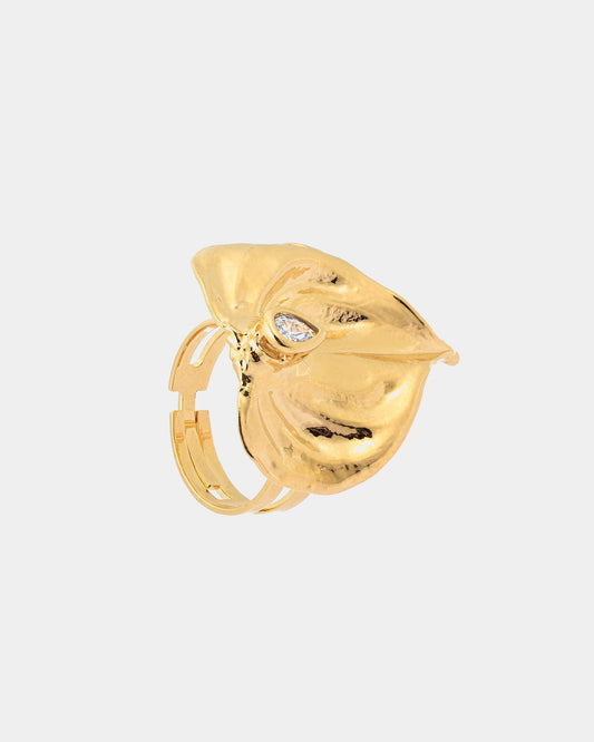 Blooming Beauty Antúrio Flower Adjustable Ring