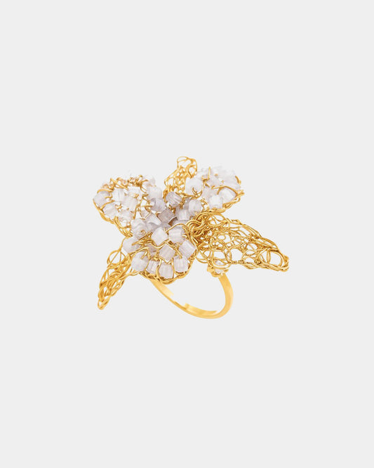 Blooming Beauty Crochet Adjustable Ring