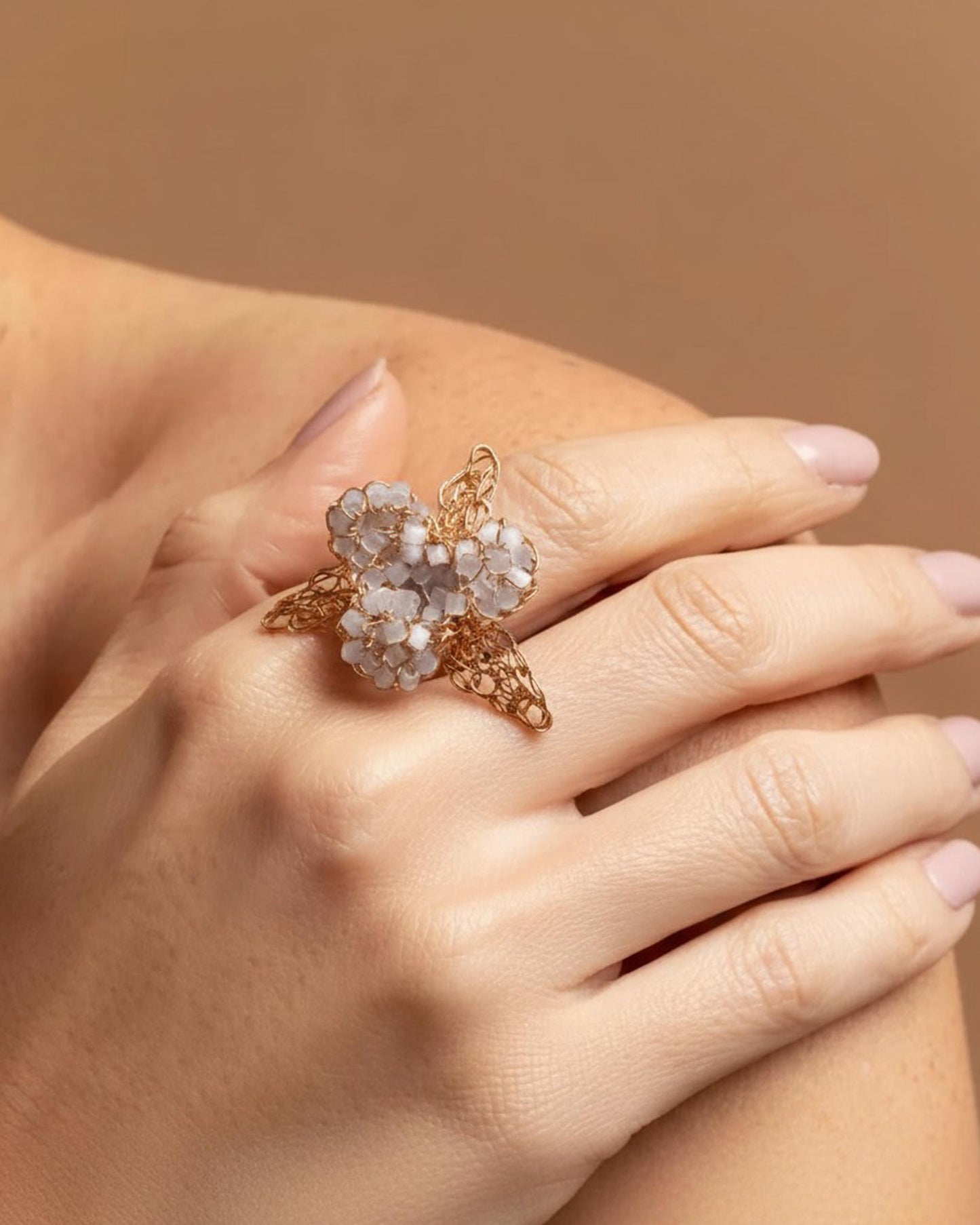 Treasures of Brazil - Blooming Beauty Crochet Adjustable Ring