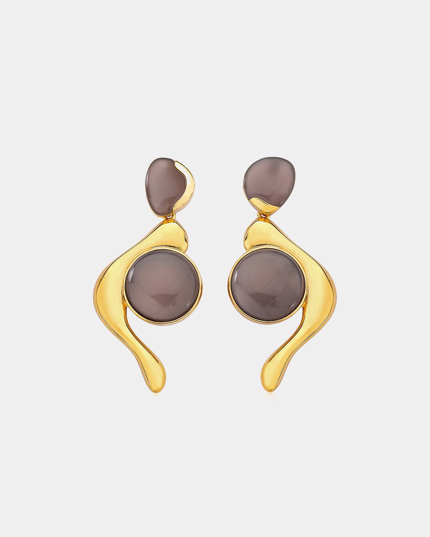 Earrings- Grey Agate Stone
