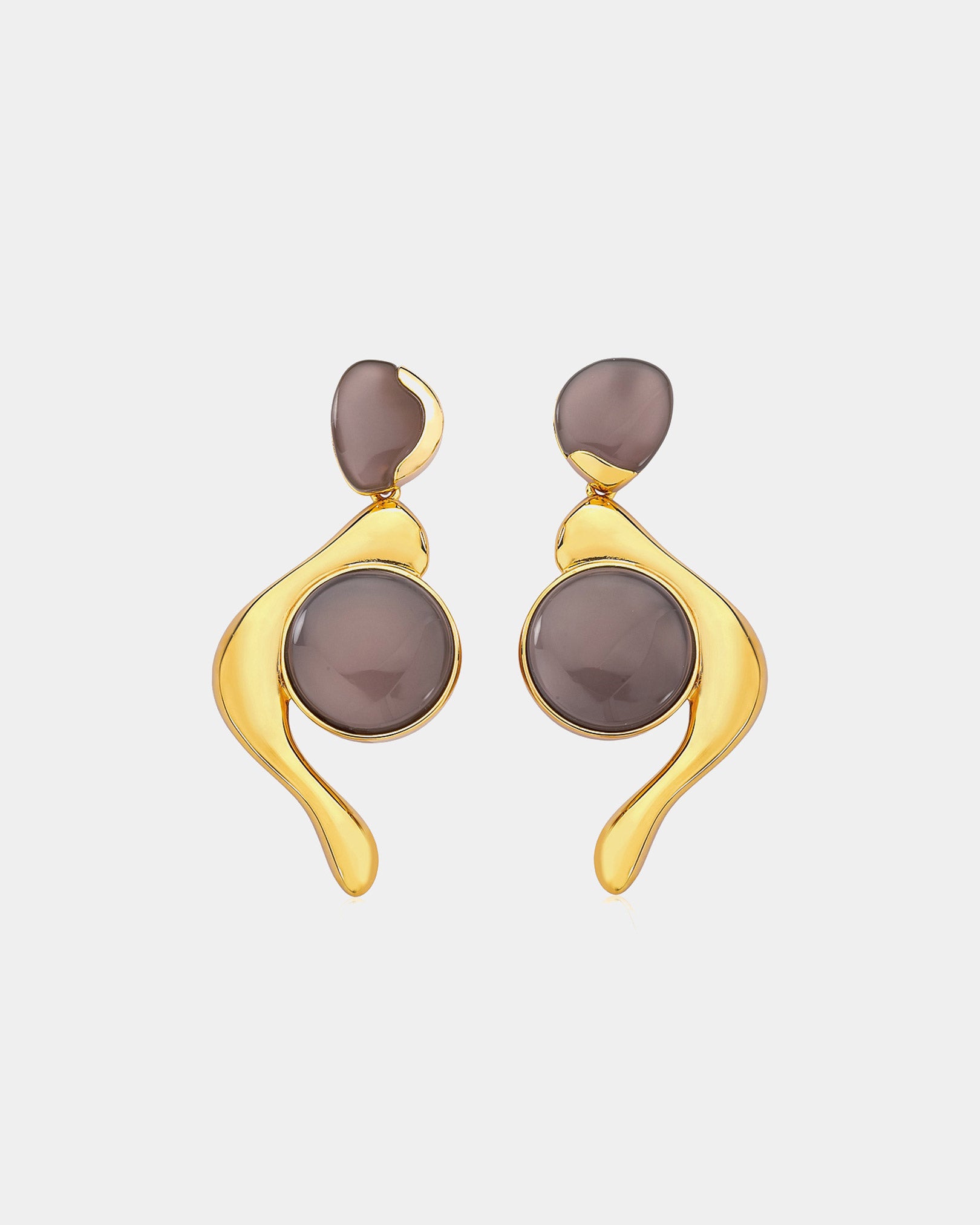 Earrings- Grey Agate Stone