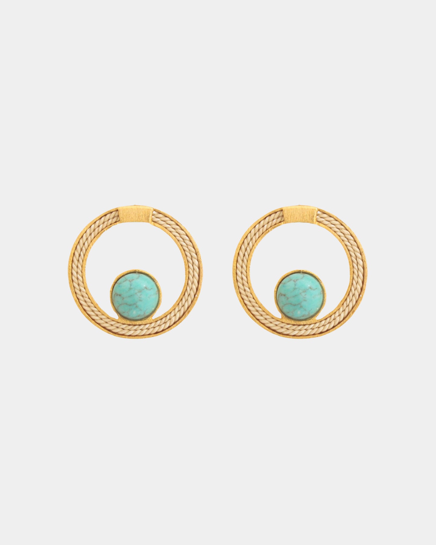 Ethereal Amazonia Natural Gleam Buriti and Green Quartz Stud Earrings
